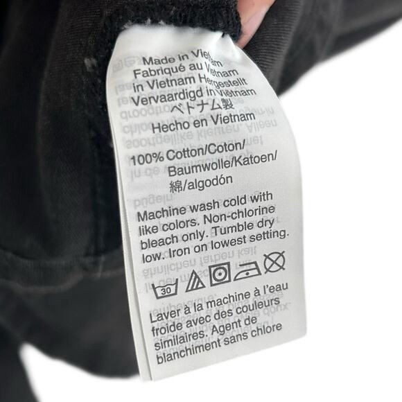 Madewell Black Colton Wash Denim Button Up Mini Shirt Dress Womens Size Small - Picture 4 of 5